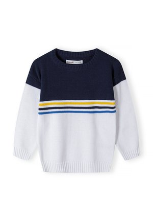 STRIPED  - Strickpullover - blue white yellow