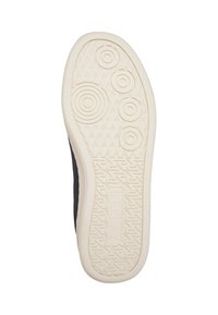 Semelle de chaussure avec motifs de bande de roulement circulaires et texture diamant, avec le nom de la marque "Replay" embossé près de la zone du talon.
