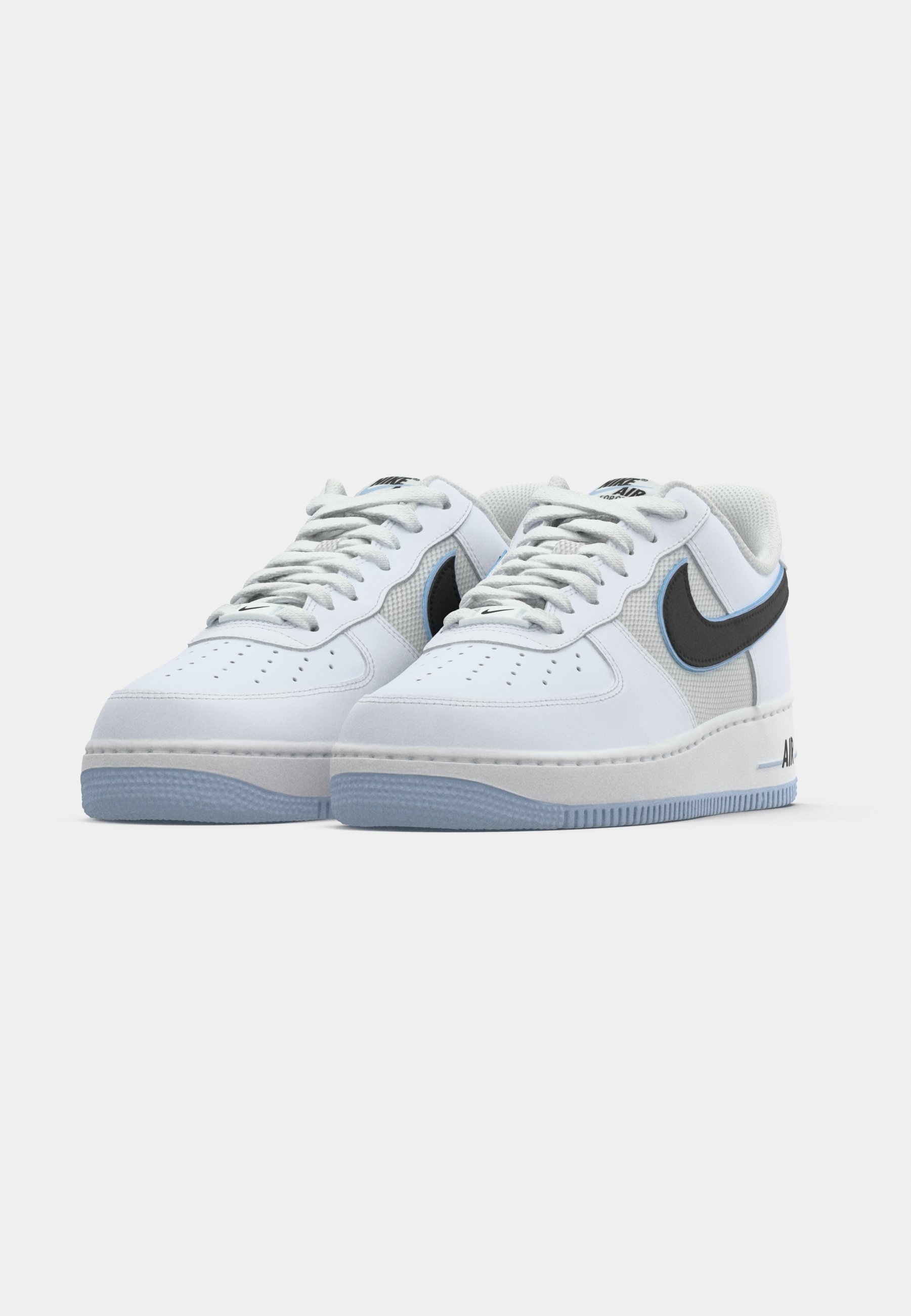 NIKE Air Force 1 ホワイト/ブルー Nike Sportswear AIR FORCE 1 UNISEX - Sneakers low - white/black