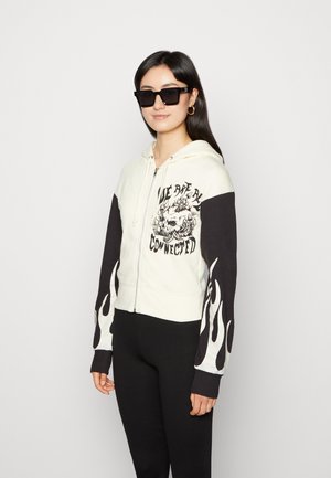 CONNECTED HOODIE - Mikina na zip - sand/black