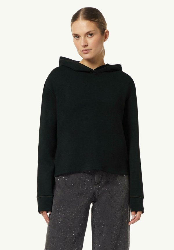 MIT PASPELN AN DEN BÜNDCHEN - Kapuzenpullover - schwarz