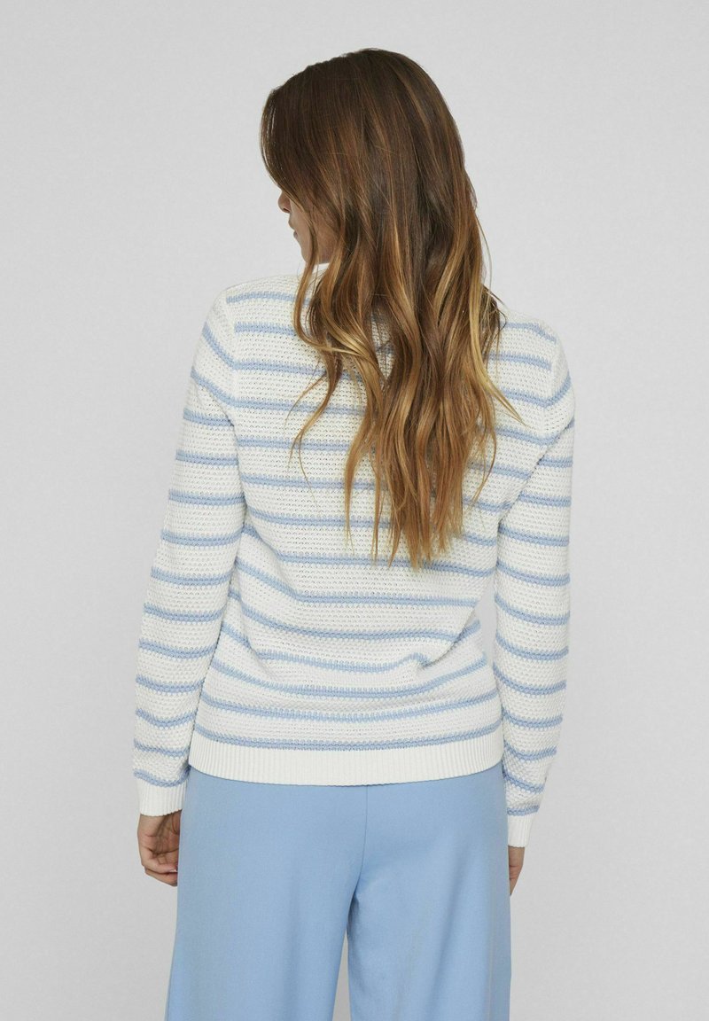 VILA VIDALO O-NECK L/S STRIPE - Trui - white alyssum black/crème