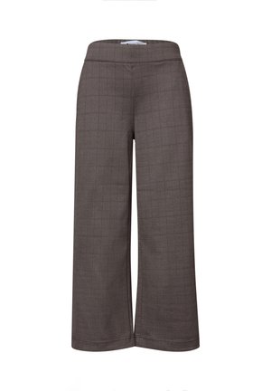 Street One, HIGH WAIST WIDE LEG CULOTTE MIT KAROMUSTER - Pantalon classique - black coffee
