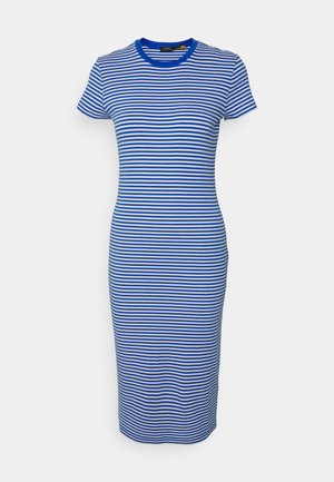 SHORT SLEEVE DAY DRESS - Žerzejové šaty - keel blue / white