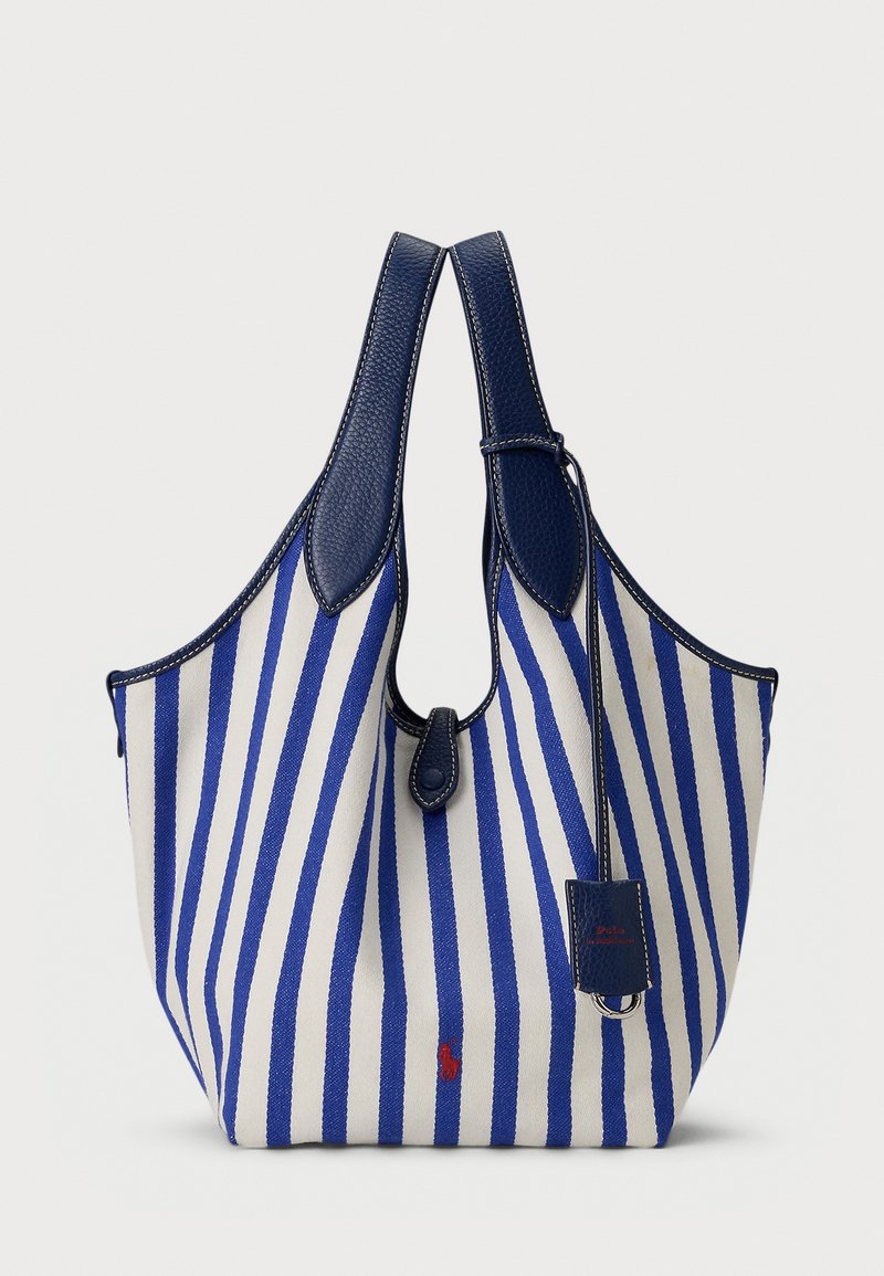 Polo Ralph Lauren POLO PLAY STRIPED CANVAS MEDIUM TOTE - Tote bag - ink/white