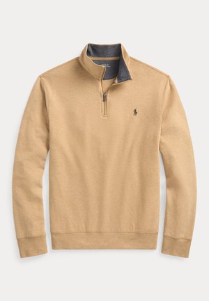 LUXURY JERSEY QUARTER-ZIP PULLOVER - Sportinis megztinis - classic camel heather