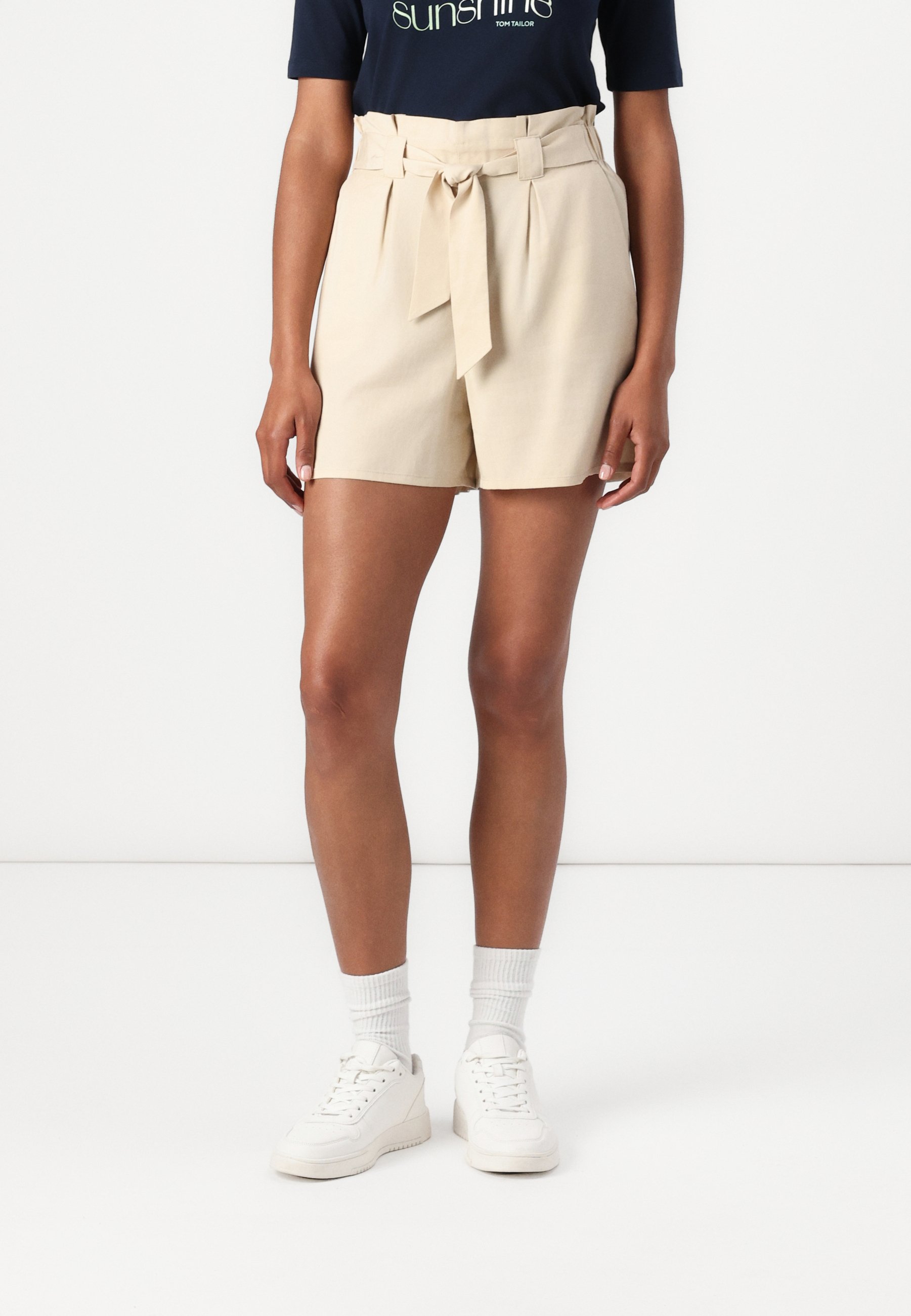 Short paperbag ceinturé Creeks beige femme | La Halle