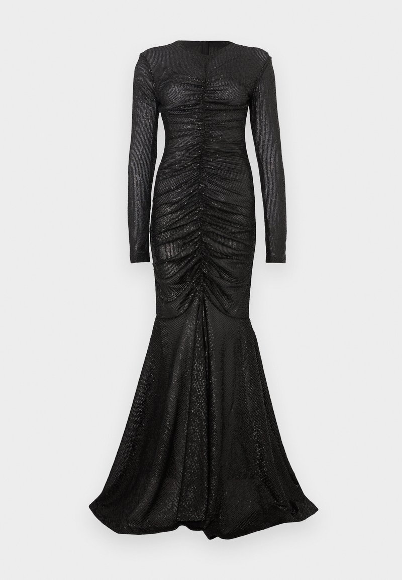Norma Kamali LONG SLEEVE V NECK SHIRRED FRONT FISHTAIL GOWN - Robe de ...