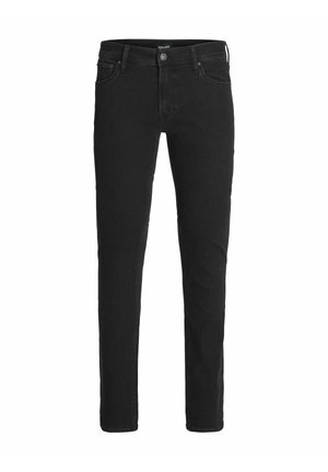Zwarte denim jeans met een rechte snit, voorzien van een klassieke vijf-pocketontwerp, knoopsluiting en subtiele stikseldetails.