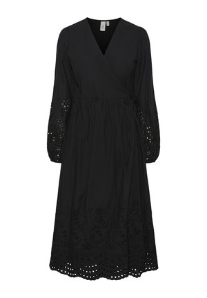 YAS YASLUMA LONG WRAP DRESS - Dnevna obleka - black