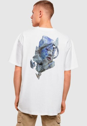 BROKEN MARBLE OVERSIZE TEE - T-shirt print - white