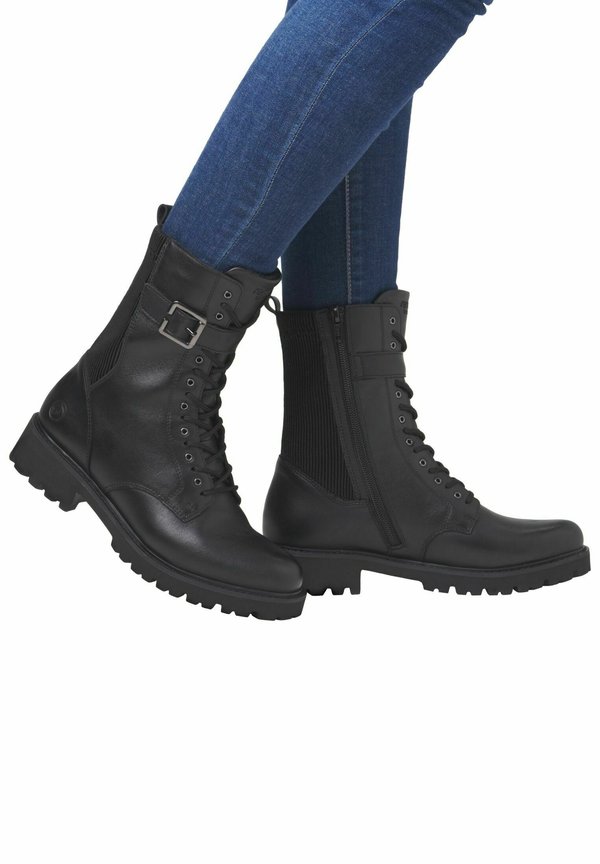 Plateaustiefelette - schwarz schwarz schwarz schwarz