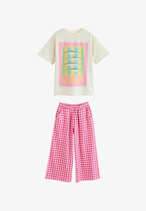 Next, REGULAR FIT - WIDE GINGHAM SET - Stoffhose - pink