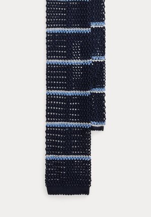 STRIPED KNIT SILK TIE - Krawatte - navy/blue