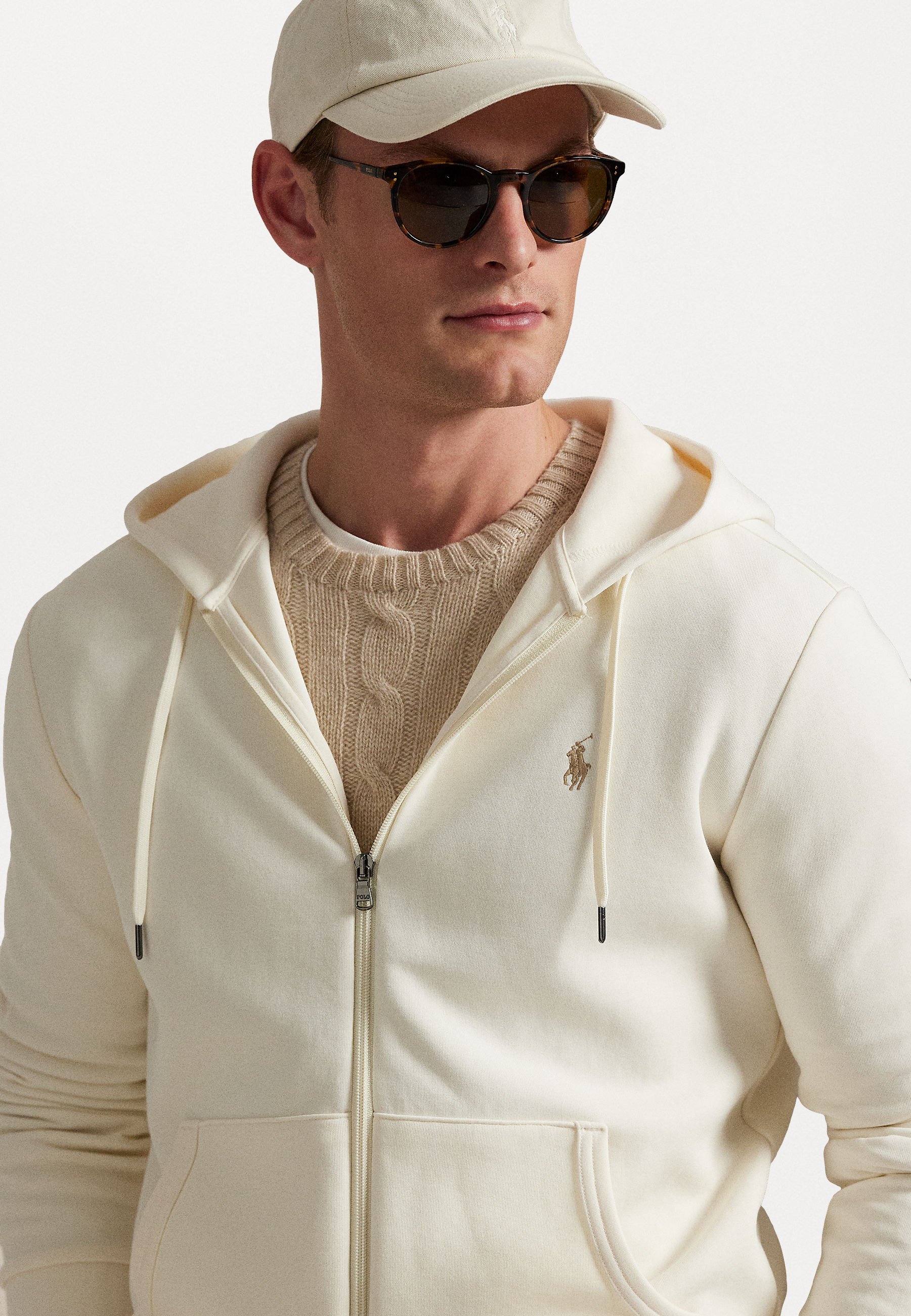 Polo Ralph Lauren HOOD LONG SLEEVE - Zip-up sweatshirt - pale