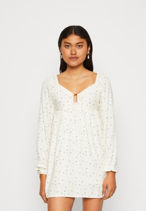 American Eagle RING FRONT MINI LINED - Jurk - cream