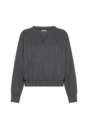 Deha, CREW NECK SWEATSHIRT IN HERRINGBONE JACQUARD - SWEATER - Trui - grey