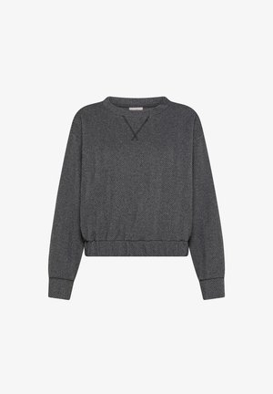 Deha, CREW NECK SWEATSHIRT IN HERRINGBONE JACQUARD - SWEATER - Trui - grey