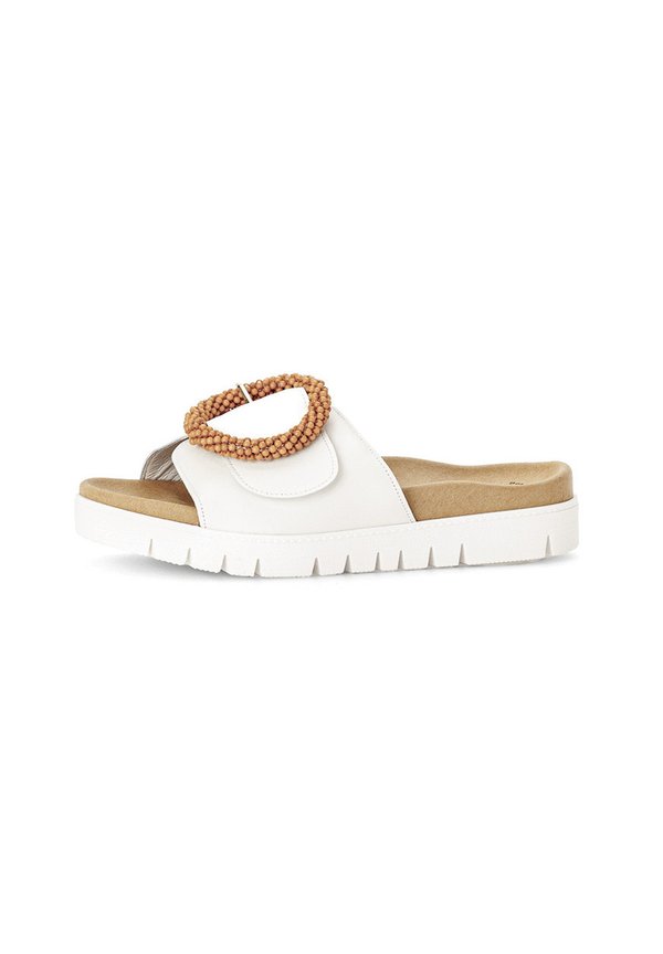 Pantolette flach - beige