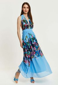 Liquorish FLORAL PRINT DEEP V NECK MULTIWAY - Maxi dress - blue