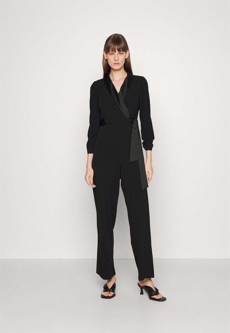 DKNY COLLARED WRAP JUMPSUIT WITH SIDE Jumpsuit black Zalando.co.uk