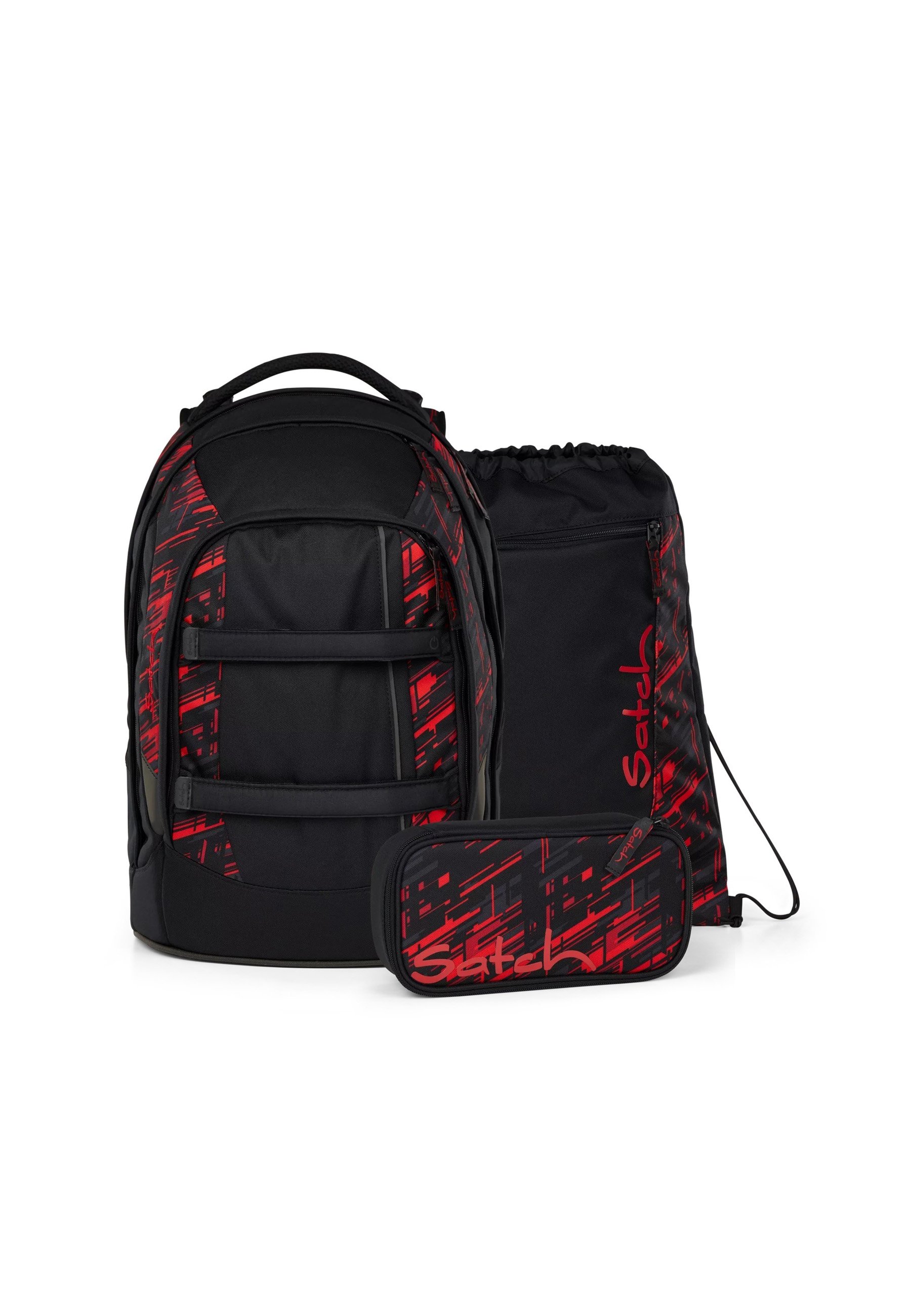 Satch PACK Schulranzen Set schwarz