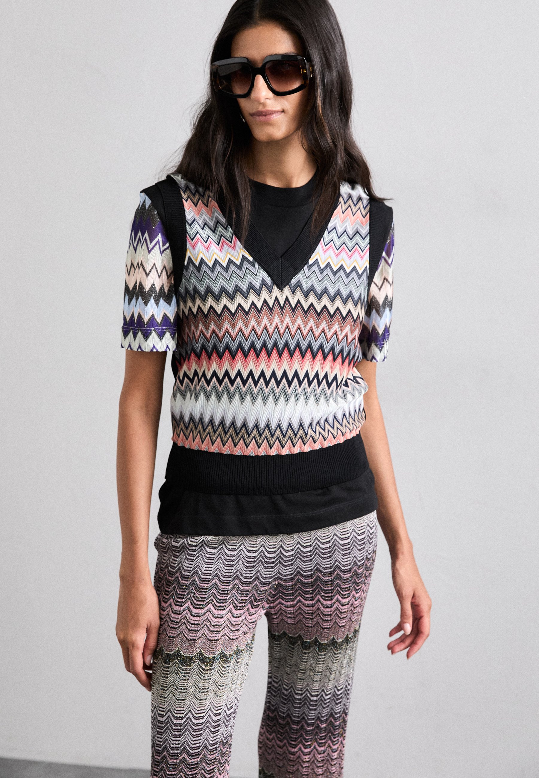 Missoni TROUSERS - Trousers - multicolor/black/silver/rose