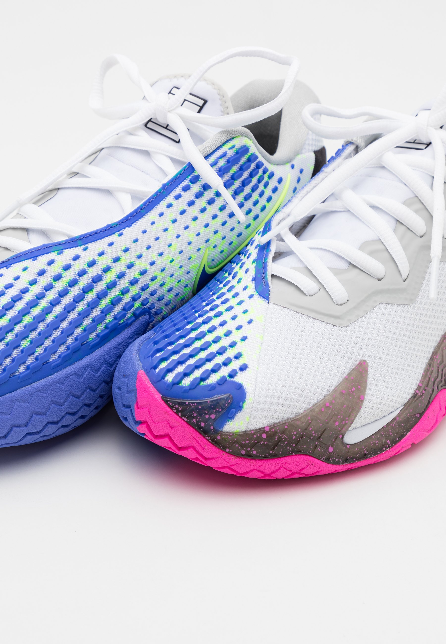Nike Performance AIR ZOOM VAPOR CAGE 4 - Tennisschoenen voor alle  ondergronden - white/laser fuchsia/sapphire/hot lime/wit - Zalando.nl