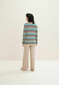 TOM TAILOR NEW OTTOMAN - Jersey de punto - teal blue butter stripe