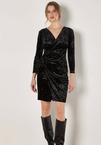 Apricot RHINESTONE WRAP MINI - Robe de soirée - black