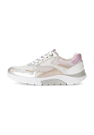 Sneakers laag - weiss  silb puder