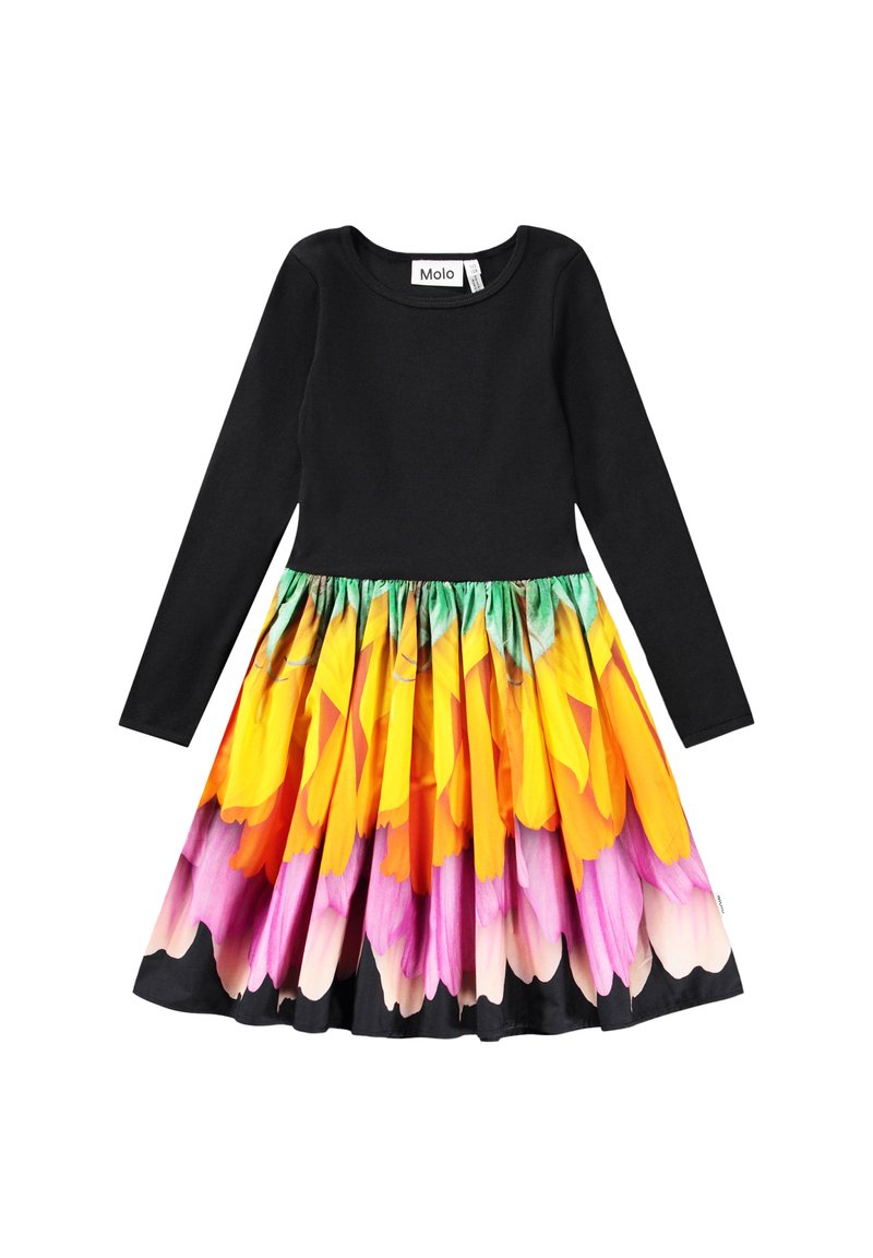 Molo CASIE - Jerseykleid - rainbow petals/schwarz - Zalando