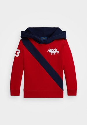 TRIPLE PONY FLEECE HOODIE - Jersey con capucha - red/refined navy