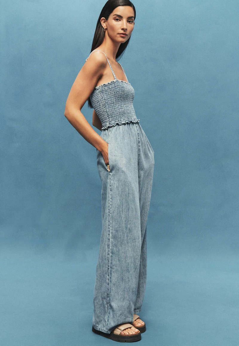 Next WIDE LEG - Overal - bleach denim
