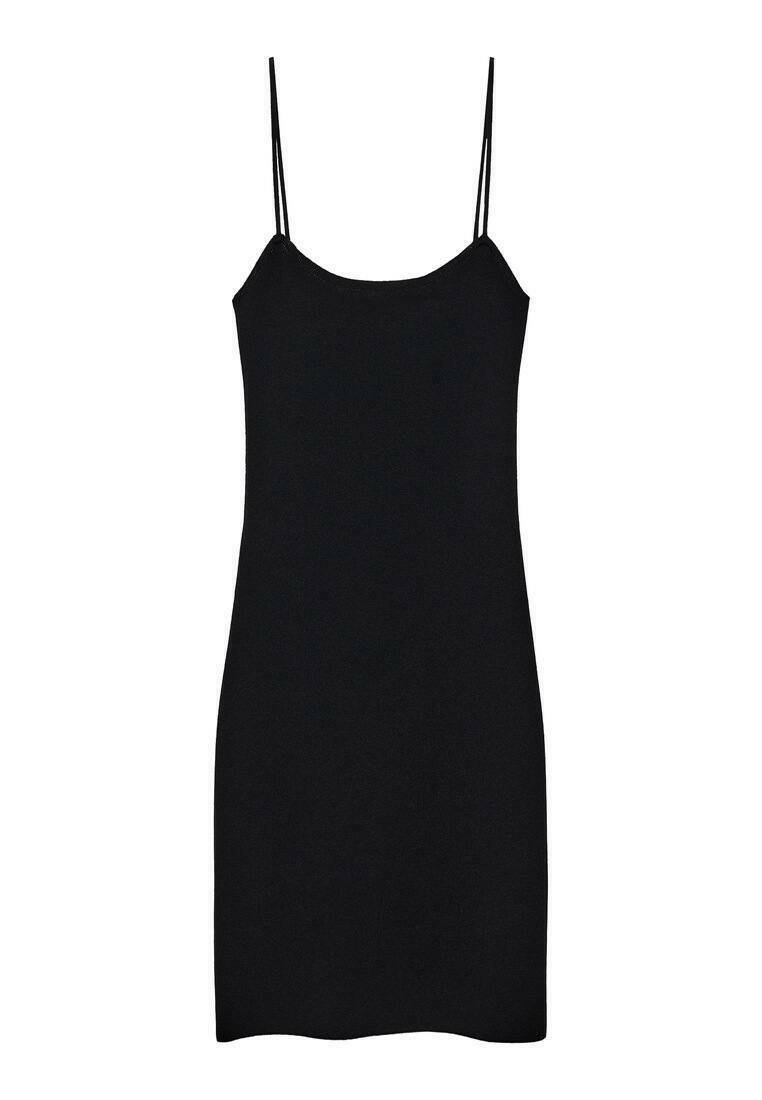 Mango Gebreide jurk zwart Mango Gebreide jurk zwart