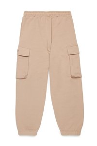 Beige sweatpants van katoen, met een elastische tailleband, twee zijvakken en ribgebreide boorden bij de enkels.
