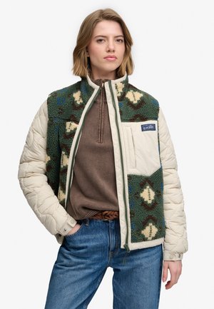 Superdry & Co, SUPERDRY FLEECE ONION QUILT HYBRID JACKET.. - Winter jacket - khaki aztec