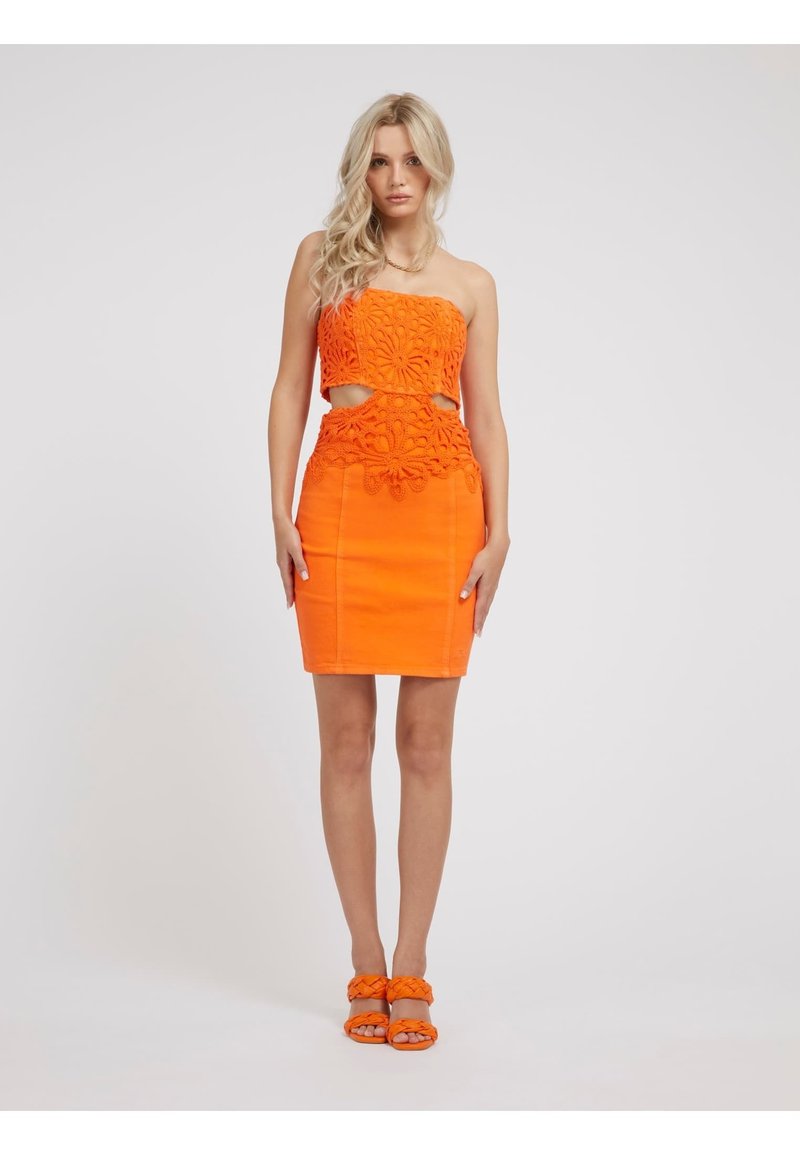 Guess Jeansjurken oranje