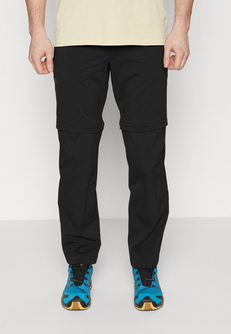 Jack Wolfskin GLASTAL ZIP OFF PANTS 2-IN-1 - Pantaloni outdoor - black
