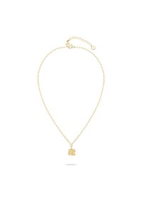 Goldkette mit einem kleinen Elefantenanhänger, glatte Oberfläche, zartes Design, Karabinerverschluss und verstellbarer Länge.
