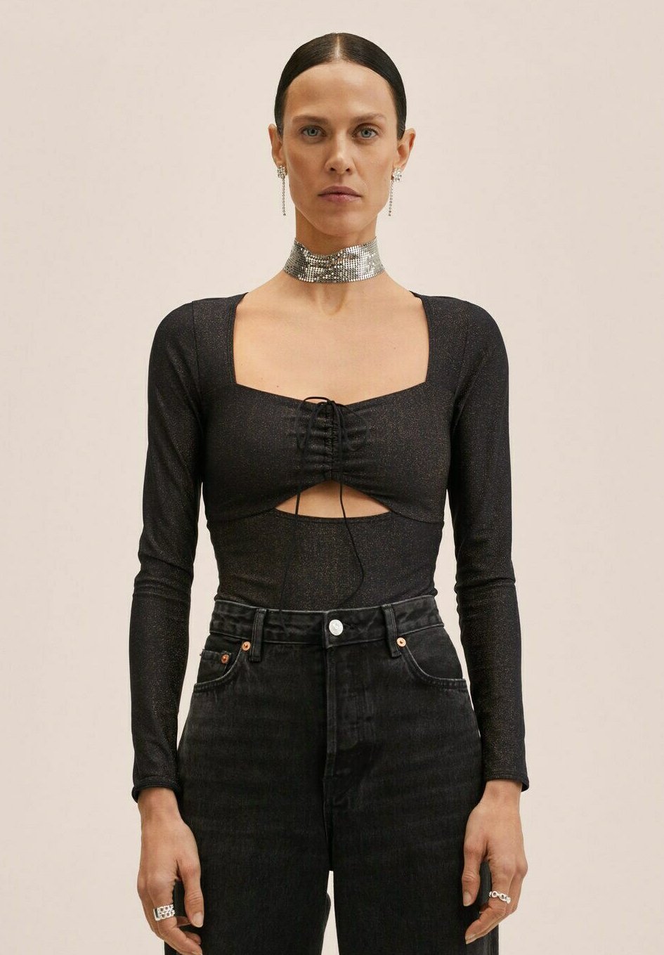 Mango Maglietta a manica lunga - noir/nero - Zalando.it
