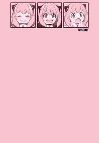 Trzy panele przedstawiają postać anime z różowymi włosami i uszami kota, ukazujące różne wyrazy twarzy na różowym tle.