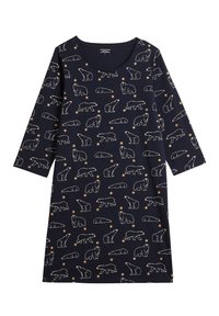 Chemise De Nuit Monoprix Taille 38/40 - Occasion En Très Bon état - Couleur Bleu Et Rouge