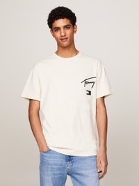 Tommy Jeans GRAFFITI TEE UNISEX - T-shirt con stampa - beige