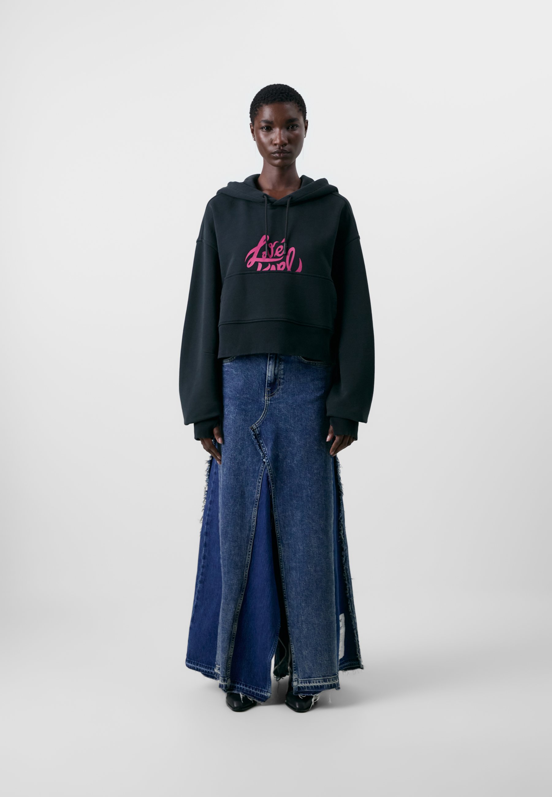 Sweat à Capuche Karl Lagerfeld Jeans - Logo Box Noir, Coupe Classique - Taille S