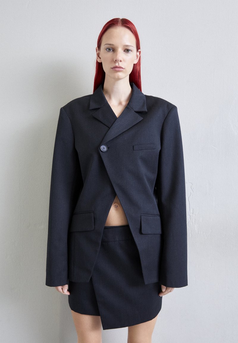 Alora Satin Tie Co Ord Blazer Black