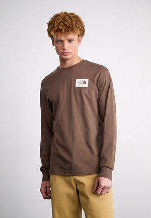 MENS TEE RELAXED BERKELEY BOX LOGO - Pikkade varrukatega topp - smokey brown