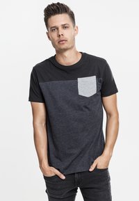 Urban Classics 3-TONE POCKET TEE - Marškinėliai su spaudiniu - grey/black