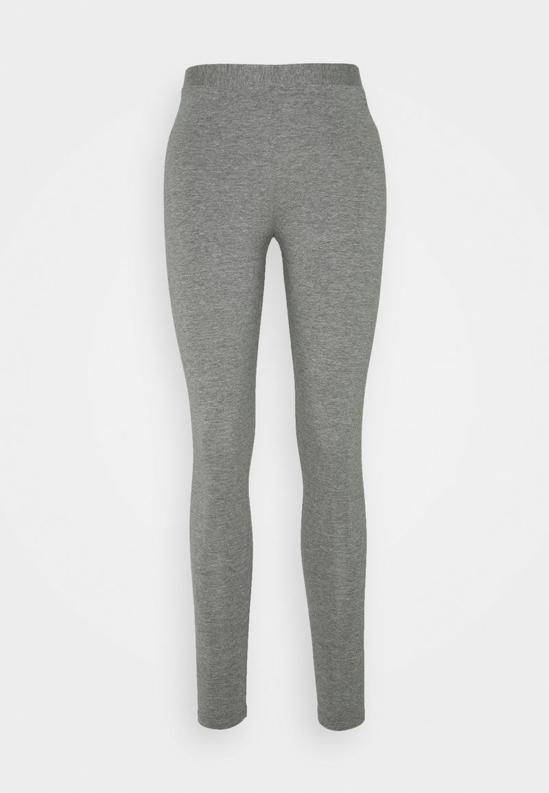 Grå leggings i mjukt, stretchigt tyg med en slät yta. Har en klassisk passform och ett elastiskt midjeband för komfort.