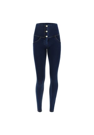 VITA ALTA CON BOTTONI - Vaqueros pitillo - denim